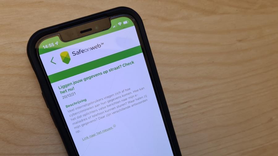 De app van Safeonweb waarschuwt voor hacking van mailadressen